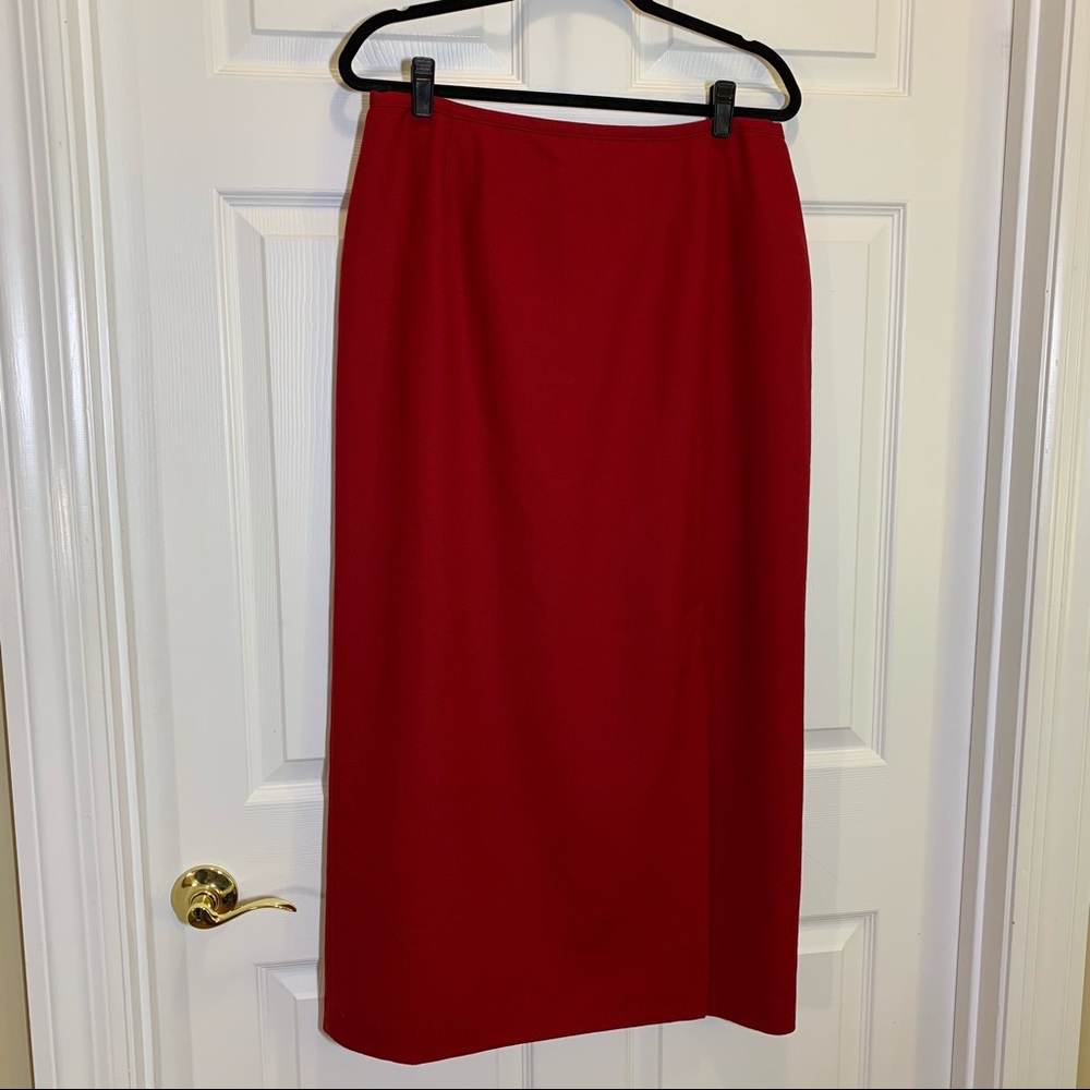 NORTON McNaughton Red 100% Wool Skirt Size 14